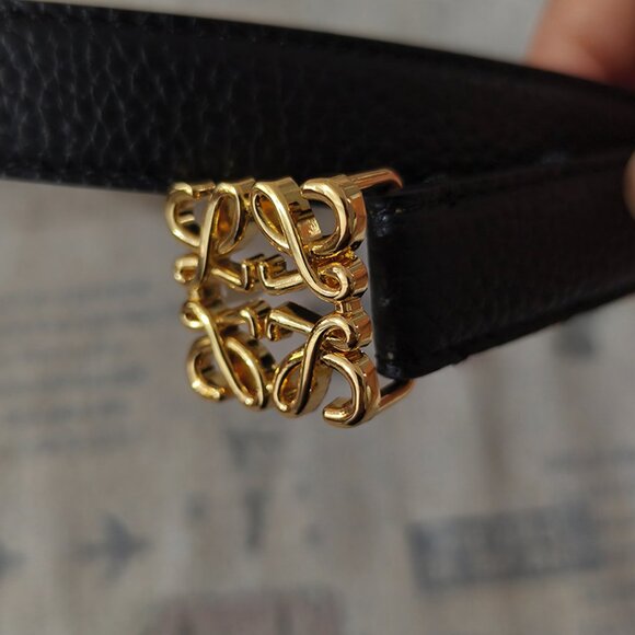 Loewe Black Leather Double-Sided Belt